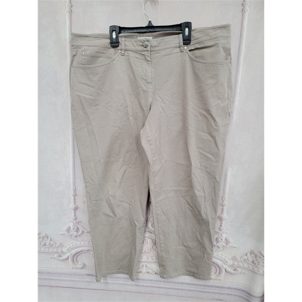 NWOT Eileen Fisher XL Front Khaki Capri Jeans Stretch 121073